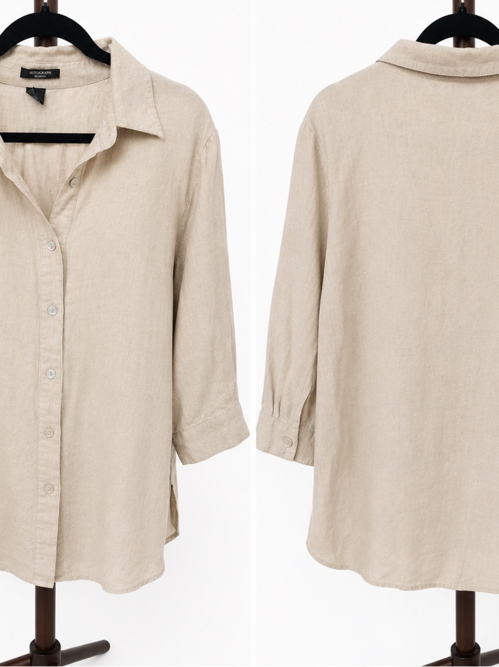 Autograph Woman Linen Top - Natural Beige - Picture 2 of 3